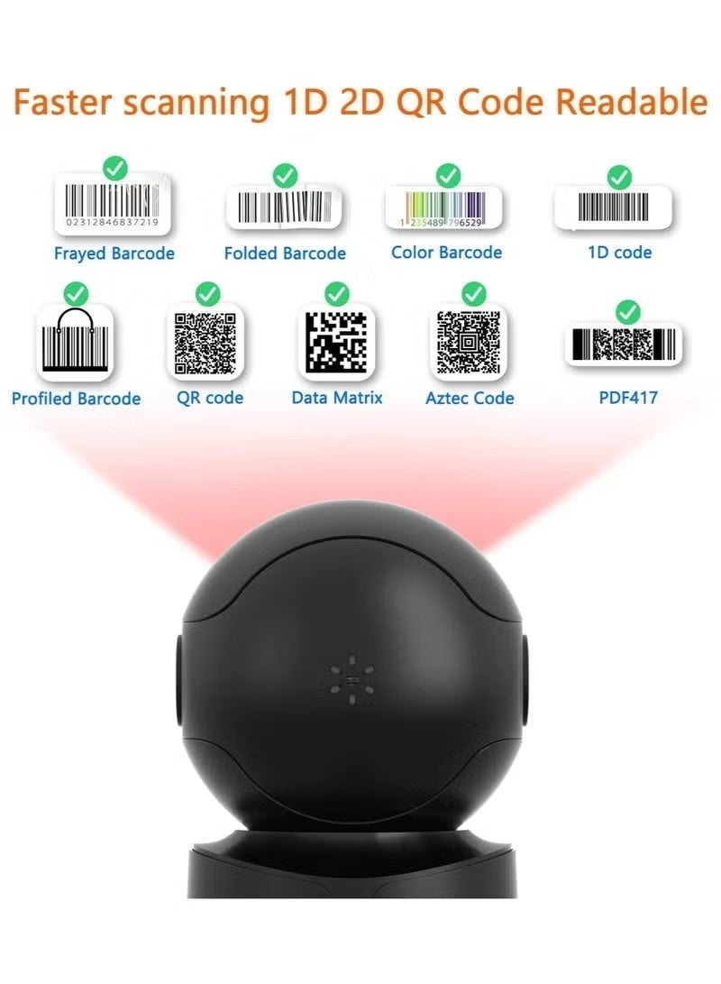 نيتم مسح باركود مكتبي تلقائي متعدد الاتجاهات، قارئ باركود QR USB سلكي بدون استخدام اليدين، استشعار صورة باركود 1D و2D للمستودعات والسوبرماركت والمتاجر الصغيرة ونظام نقاط البيع في متاجر الكتب - Image 2