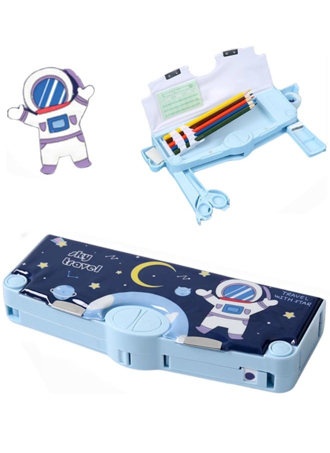Generic Astronaut Pattern Pencil Case, Large Capacity Stationery Pouch Magnetic Cover Design, Ensure the Safety of Stationery, Suitable for Daily Use  - Image 1
