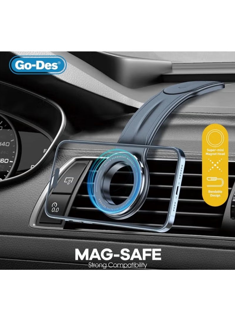 Super Strong Magnetic Car Phone Holder, MagSafe Compatible, Dashboard & Air Vent Mount, Fold Freely Car Phone Holder Magnet Car Support Mount | WIDGETS MATRIX - Image 4