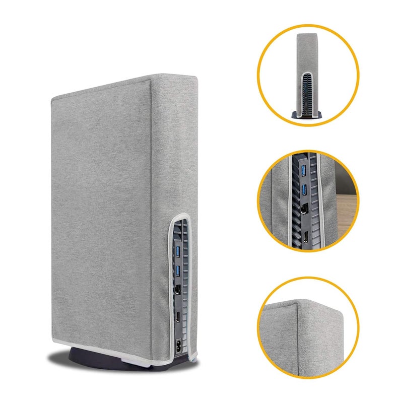 Raryars PS5 Console Dust Cover PS5 Dust Protector Custom Designed for PlayStation 5 Console Disc Edition & Digital Edition with Thick Cotton Precision Cut Easy Access Cable Port - Image 2