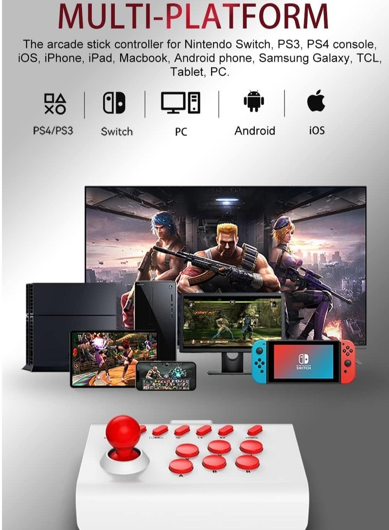 Barakah Fighting Game Controller for iPhone iOS Android PC Stick Nintendo Switch/PS3/PS4 Arcade Rocker Gamepad with Turbo & Marco Emulators/Cloud/PS Remote Play/Steam - Image 2