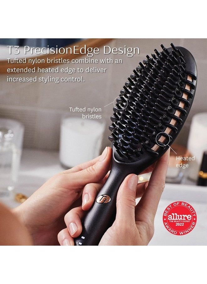 T3 Micro - T3 Edge Heated Smoothing, Styling & Straightening Brush with Ion Generator, 3 Heat Settings, Custom-Blend Ceramic Surface - Image 1