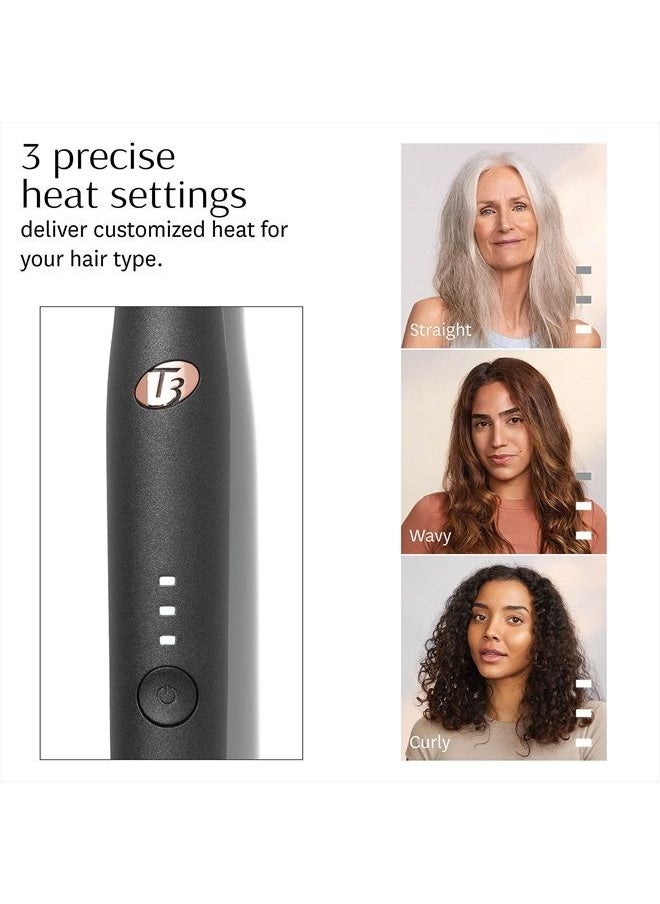T3 Micro - T3 Edge Heated Smoothing, Styling & Straightening Brush with Ion Generator, 3 Heat Settings, Custom-Blend Ceramic Surface - Image 1