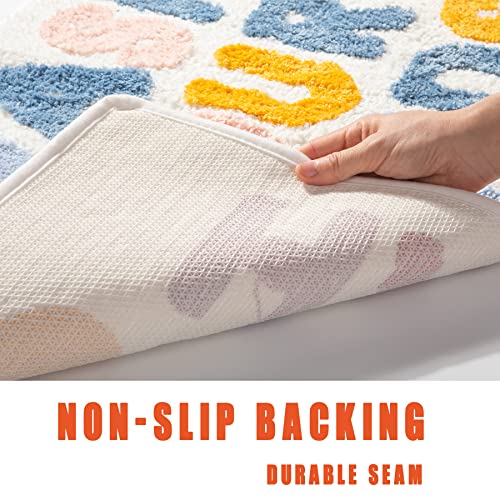 DBJOY Kids Bath Rugs Microfiber Bathroom Non-Slip Mat Washable Cute Bath Mat for Kids Modern Absorbent Funny Letters (Wash Hands, 20"x32") - Image 4