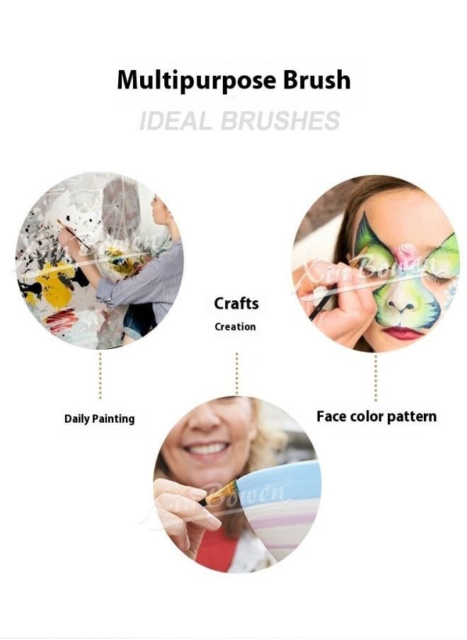 Xin Bowen - 12-Piece Nylon Hair Paint Brush Set - Children’s DIY Art Brushes, Art Supplies for Students - Image 1