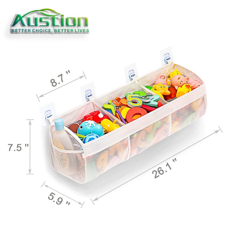 Austion Original 3 Compartment Horizontal Large Openings Bath Toy Organizer for Tub, Capacity Upgrade Bath Toy Storage and Holder, Bathtub Toy Holder for Easy Access and Sorting of Toys. - Image 3