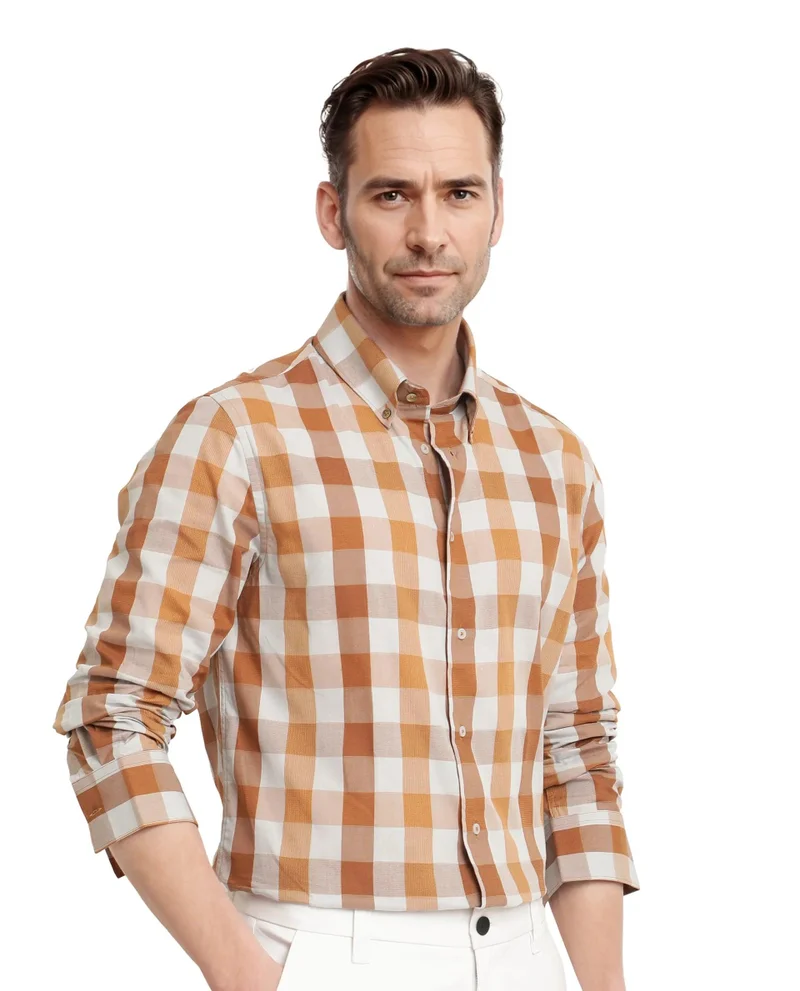 Rare Rabbit Men's Regular Fit Checks Shirt