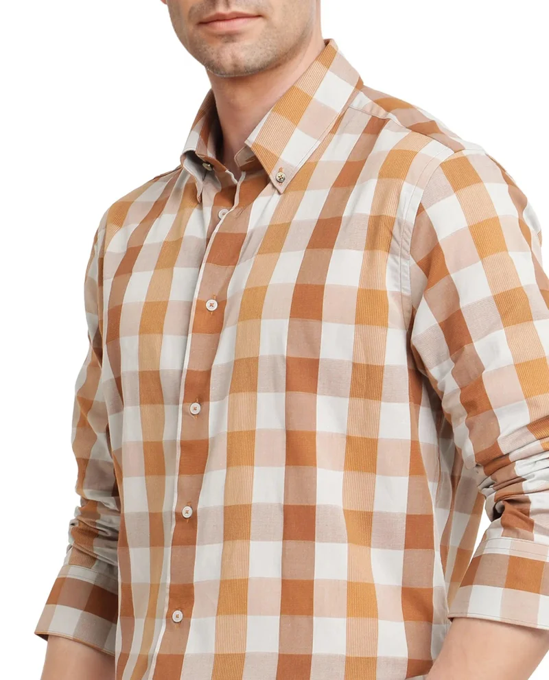 Rare Rabbit Men's Regular Fit Checks Shirt