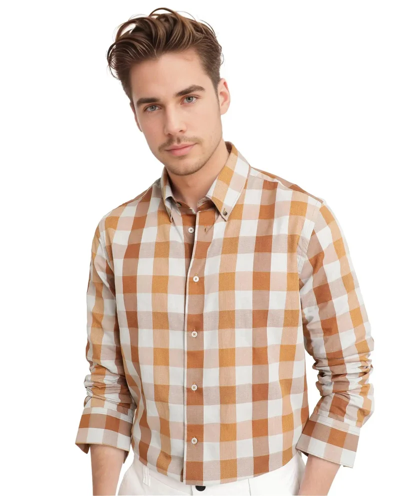 Rare Rabbit Men's Regular Fit Checks Shirt