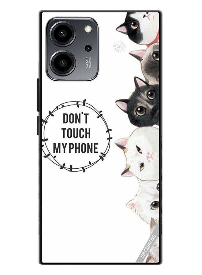 VR CREATIVE Protective Case Cover For Honor 80 SE Cats Dont Touch My Phone Design Multicolour - Image 1