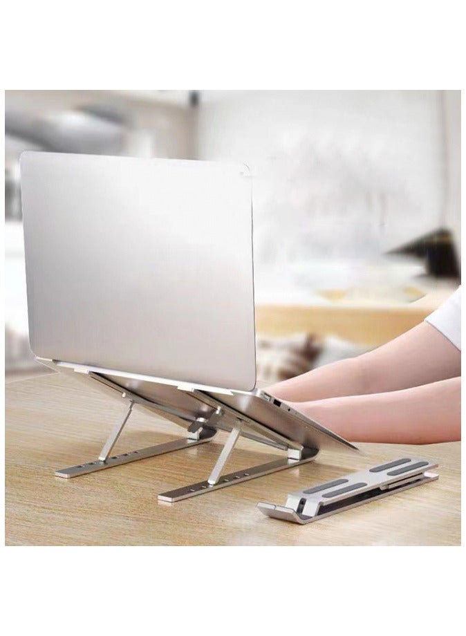 Generic 6-Level Adjustable Aluminum Alloy Foldable Laptop Stand Silver  - Image 4