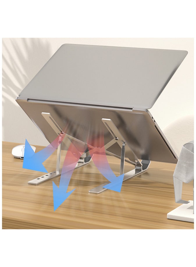 Generic 6-Level Adjustable Aluminum Alloy Foldable Laptop Stand Silver  - Image 5