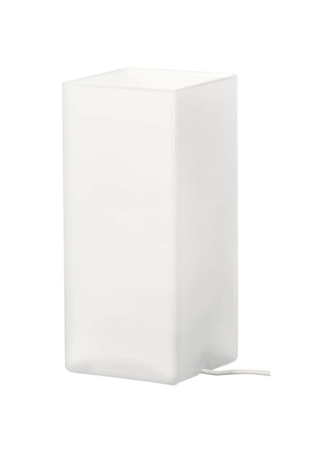 زبون مصباح طاولة زجاجي أبيض مصنفر، 22 سم - Image 1