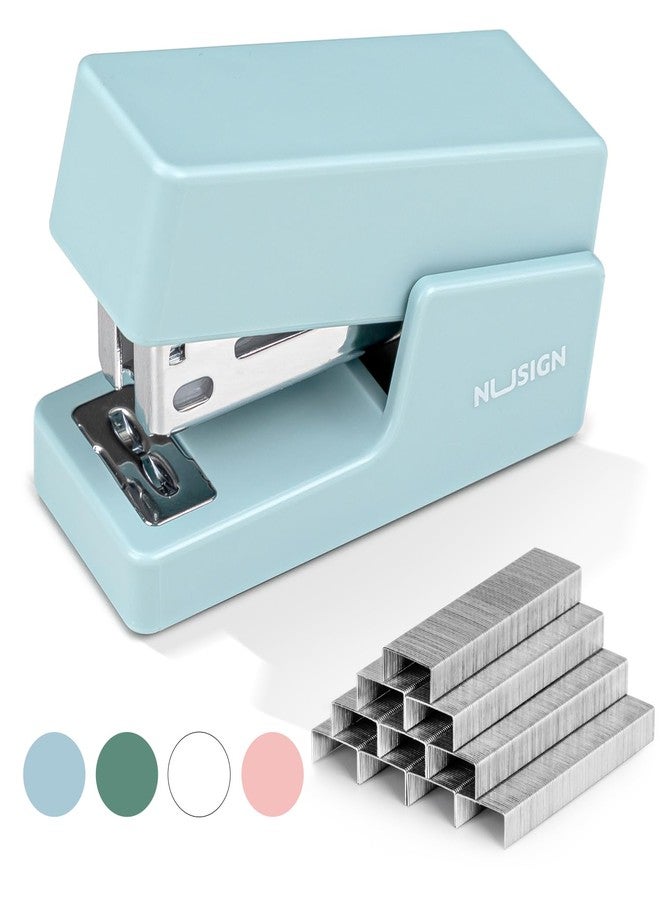 NUSIGN Mini Stapler with 830 Staples, Small Cute Desk Staplers, 25 Sheet Capacity, Blue - Image 1
