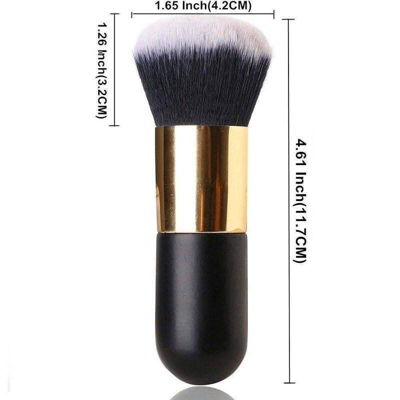 MF Face Powder Makeup Brush, Single Large Blush Brush for Blending Makeup Black Golden - Image 2