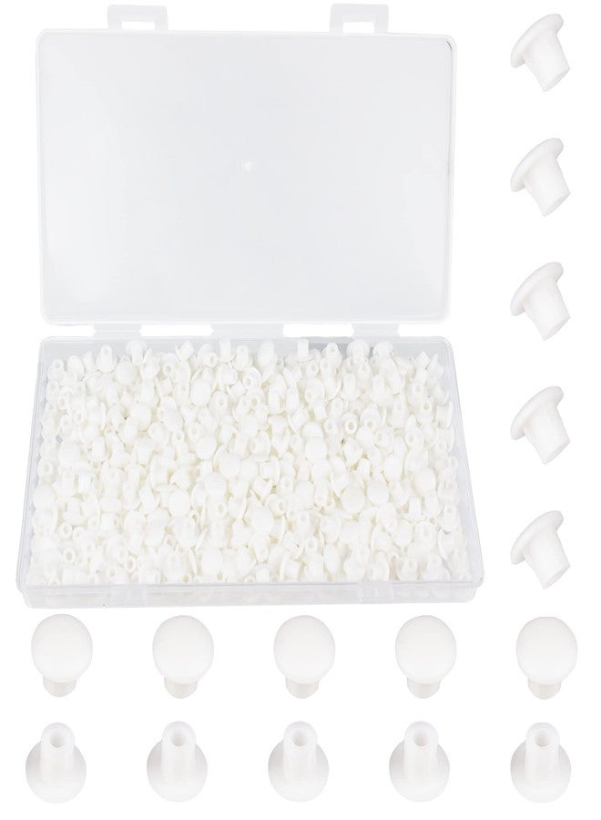 BOPOREAE 500Pcs 5mm(3/16") Plastic Hole Plugs White Screw Covers Caps Round Button Plugs for Cabinet Cupboard Shelves License Plate Furniture Hardware - Image 1