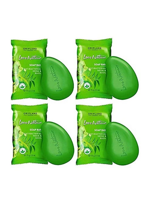 Love Nature Soap Bar With Anti-Bacterial Neem Extract - Set Of 4
