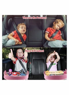 Y&D Kids Travel Tray for Car Seat Activity and Play Organizer Children Toddlers Lap Desk with Tablet Phone Holder Waterproof Foldable, Pink  - Image 3