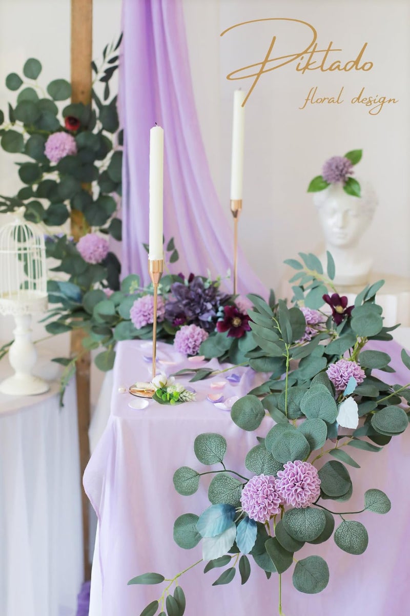 Piklado Artificial Wedding Dahlia Flowers 25 pcs Lavender Fake Roses w/Stem for DIY Wedding Decor Centerpieces Arrangements Bouquets(Lilac) - Image 5