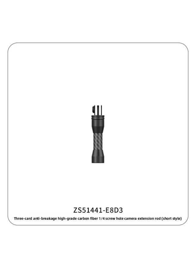 Aluminum Alloy Carbon Fiber Extension Rod 1/4 Double-head Fixed Bracket Sports Camera Mobile Phone Extended Photography Adapter-Color:Black-screw Hole Three Chuck Short Style  - Image 1