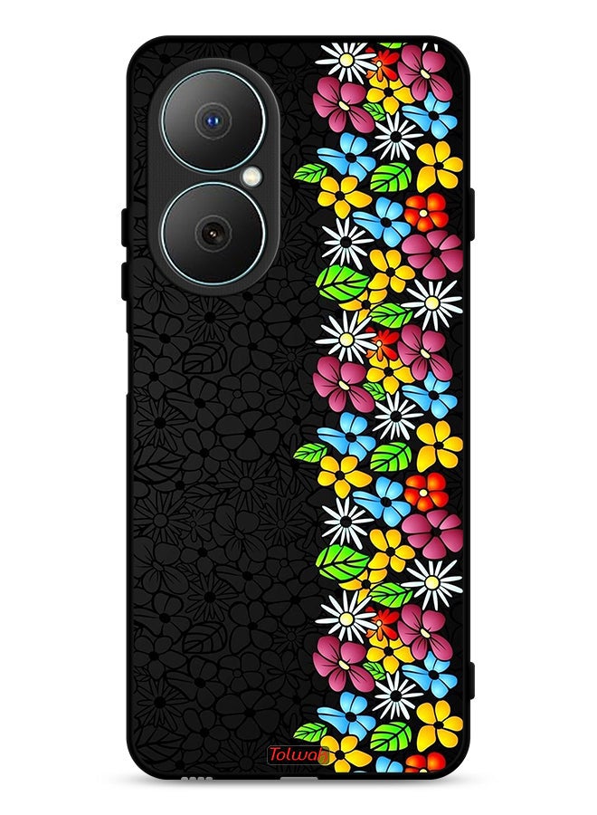Tolwak Huawei Nova Y73 Protective Case Cover Flowers Line