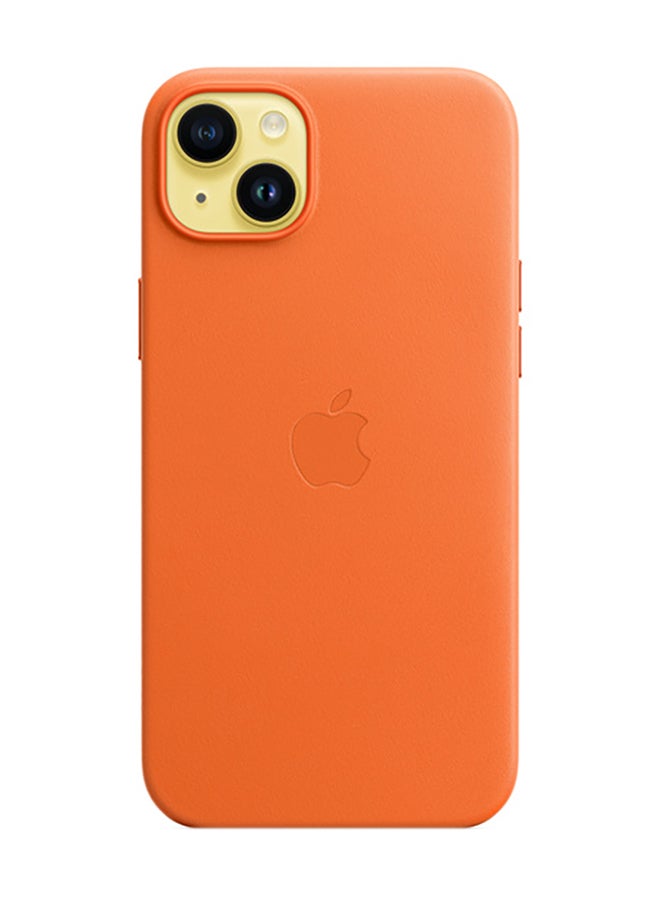 Apple iPhone 14 Plus Leather Case with MagSafe Orange - Image 2