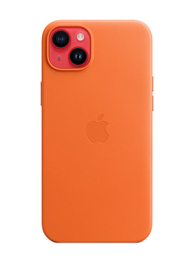 Apple iPhone 14 Plus Leather Case with MagSafe Orange - Image 1