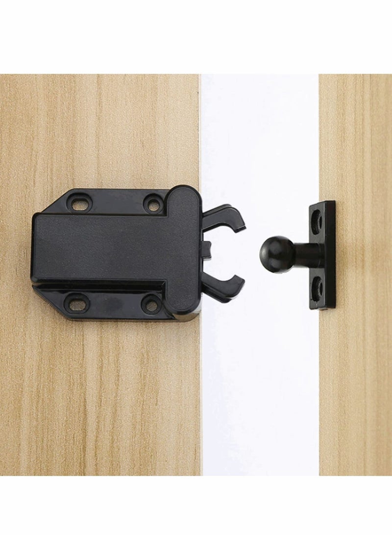Touch Release Catch Latch, Black Push To Open Catch Lock With Automatic Pop-up Function Cabinet Lock, ABS Push Latch For Cupboard And Drawer - Image 3