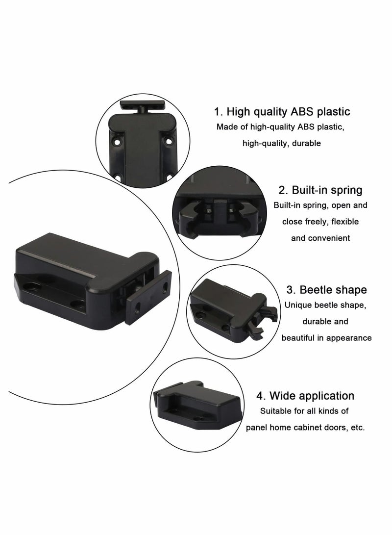 Touch Release Catch Latch, Black Push To Open Catch Lock With Automatic Pop-up Function Cabinet Lock, ABS Push Latch For Cupboard And Drawer - Image 5