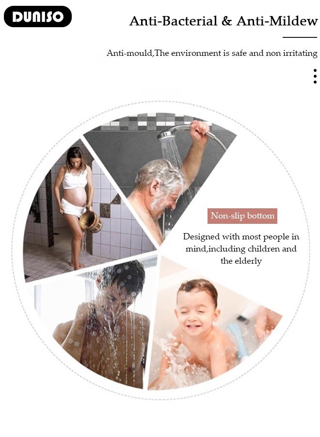 DUNISO Anti Slip Bathroom Mat Shower Mat Waterproof Mat Foot Massage Mat With Drain Holes And Suction Cups 36*70cm Bath Mat For Tub, Toilet And Bathroom Floors-Brown  - Image 3