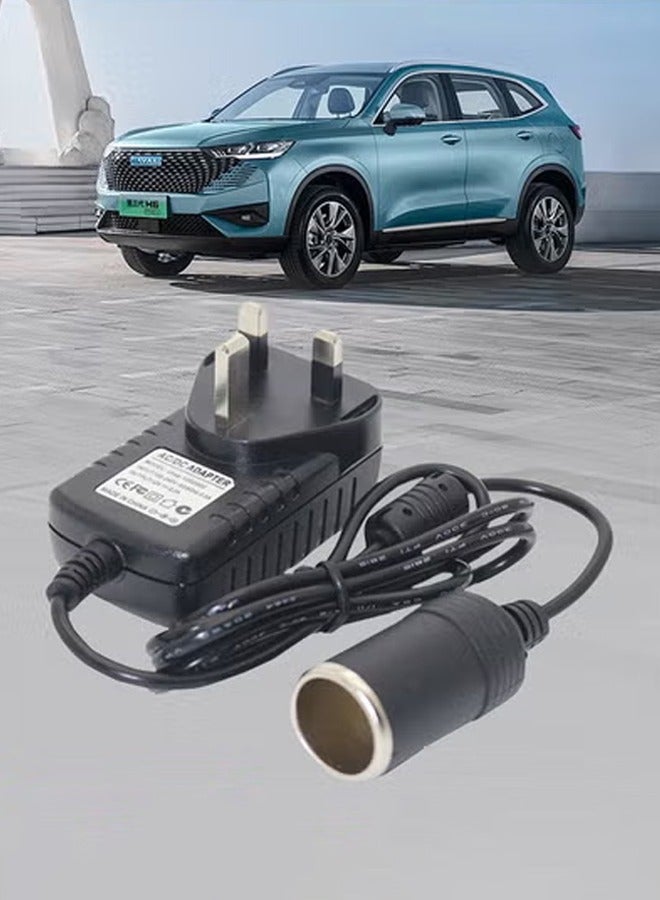 AC to DC Converter 12V 24W Car Cigarette Lighter Socket, 100-240V to 12V 2A AC/DC Power Adapter Power Supply Transformer UK Plug - Image 1