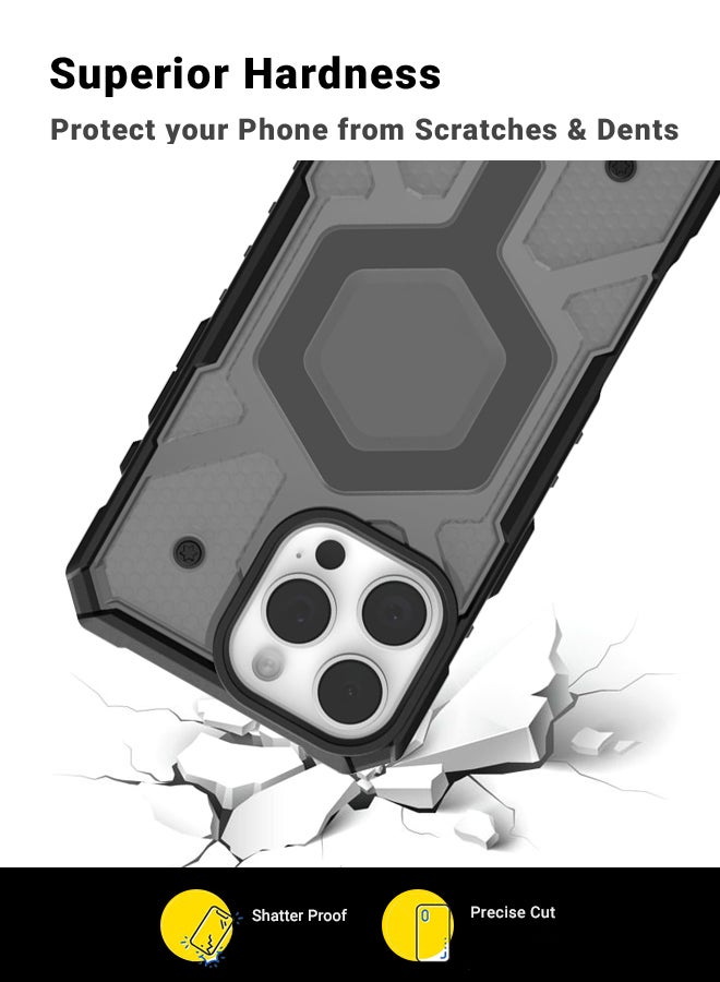 huanmate Apple iPhone 16 Pro Max MagSafe Case Black/Dark Grey- High Quality Strong Magnet, Wireless Charging Compatible, Shockproof Protection, Ultra Slim Anti-Scratch Magnetic Cover for Apple iPhone 16 Pro Max - Image 5