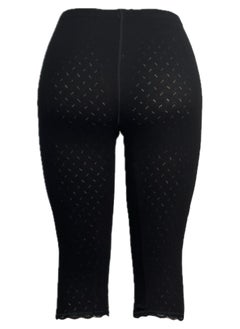 City Rose 3- Pieces Women's Perforated Cotton Bermuda Black  - Image 3
