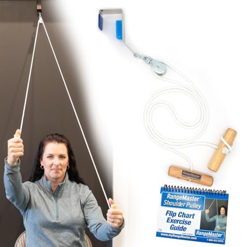 RangeMaster Classic Shoulder Pulley w/ Guide (Dual Language), Exercise Pulley for Physical Therapy, Shoulder Pain & Recovery, Metal Bracket (FSA/HSA) - Image 1