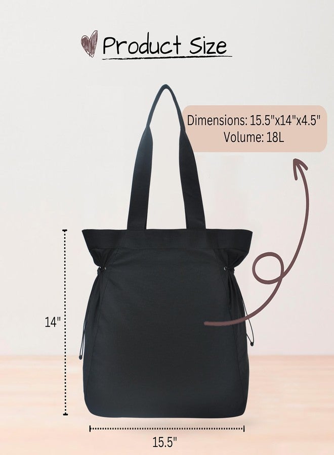 NGIL Side-Cinched Weekender Shopper Tote Bag, Large Travel Tote Bag for Women, Shoulder Gym Tote, Nurse Essential for Work (Black) - Image 3