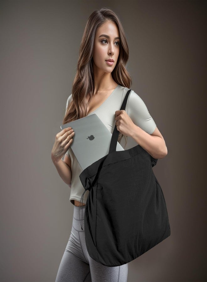 NGIL Side-Cinched Weekender Shopper Tote Bag, Large Travel Tote Bag for Women, Shoulder Gym Tote, Nurse Essential for Work (Black) - Image 2