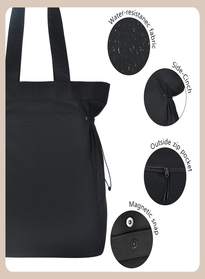 NGIL Side-Cinched Weekender Shopper Tote Bag, Large Travel Tote Bag for Women, Shoulder Gym Tote, Nurse Essential for Work (Black) - Image 4
