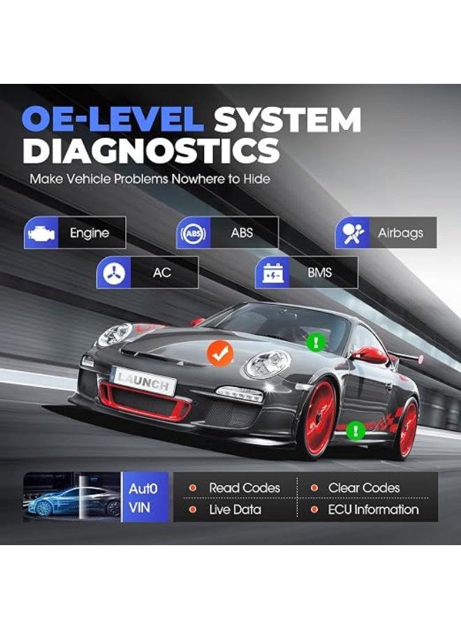 LAUNCH OBD2 Diagnostic Machine CRP919XBT, ECU Coding, Actuation Test, 35+ Special Reset Functions, CANFD & DOIP Support, Fault Diagnostic Machine, VAG Guided Function, Full Car System Diagnosis - Image 5