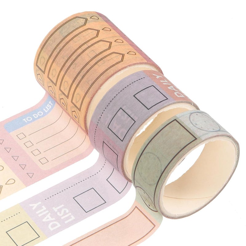 10 لفات من شريط ورق التقويم القابل للكتابة لتخطيط يوميات DIY، وصنع القصاصات، والتوسيم - Image 5