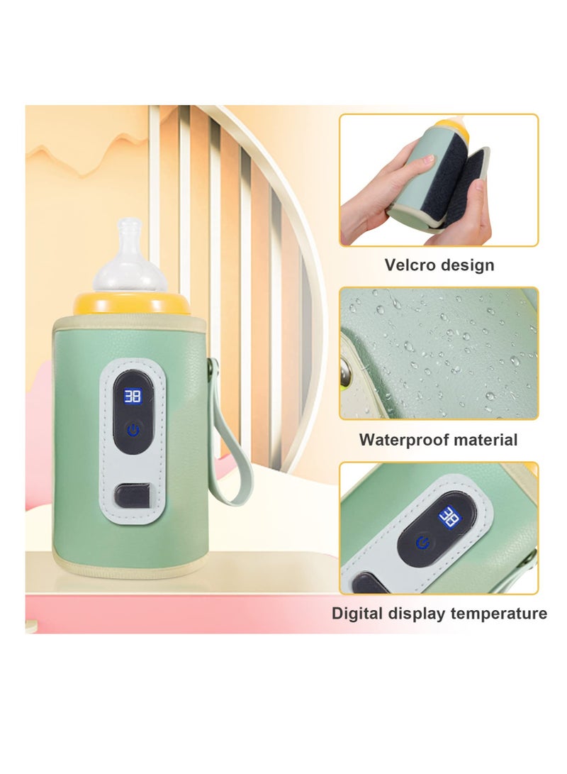 Excefore Bottle Warmer Cover, Baby Bottle Heater, USB Bottle Warmer Bag, Portable Baby Bottle Food Warmer, with 5 Levels of Temperature Adjustment, Travel Smart Insulation Milk Bottle Cover Bag - Image 3