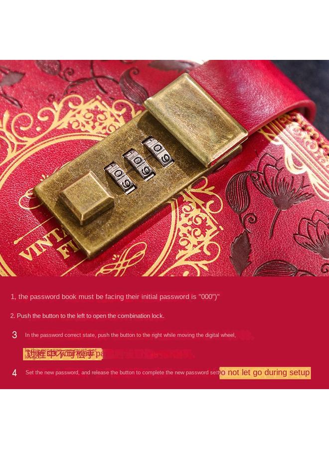 Bluejw Retro European-style Password Notebook Gift Box Hand Account Suit With Lock Hand Account Book For Boys And Girls Cute Cartoon Girls - Image 5