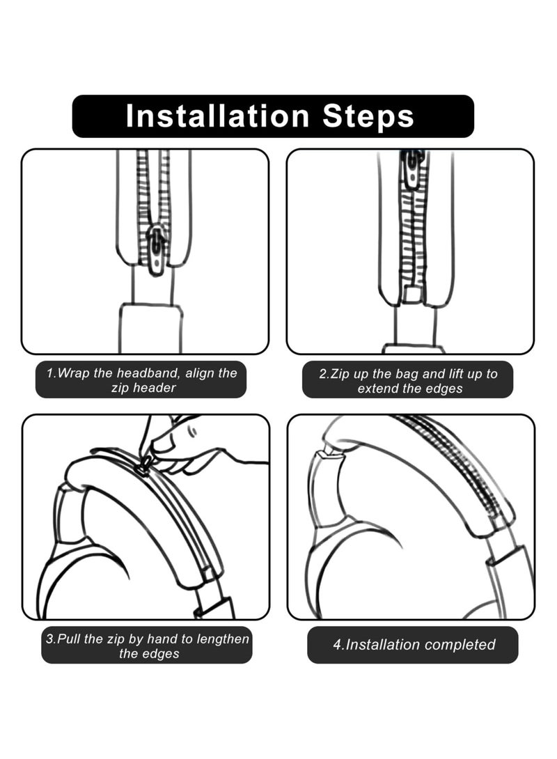 general Sweat-Proof Earbud Protectors for Sony WH-1000XM4 - Washable ear cushion and headband pad protectors - Image 5