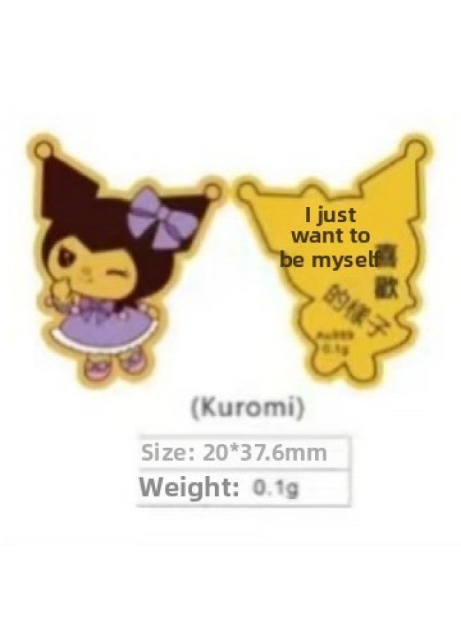 Gold 999 Phone Gold Sticker Doraemon Yugui Dog Donald Duck Minions Strawberry Bear Pure Gold Phone Sticker-Specifications Support Image Upload:Naruto Mobile Phone Sticker About 0.01 Grams - Image 2