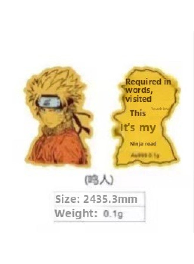 Gold 999 Phone Gold Sticker Doraemon Yugui Dog Donald Duck Minions Strawberry Bear Pure Gold Phone Sticker-Specifications Support Image Upload:Naruto Mobile Phone Sticker About 0.01 Grams - Image 1
