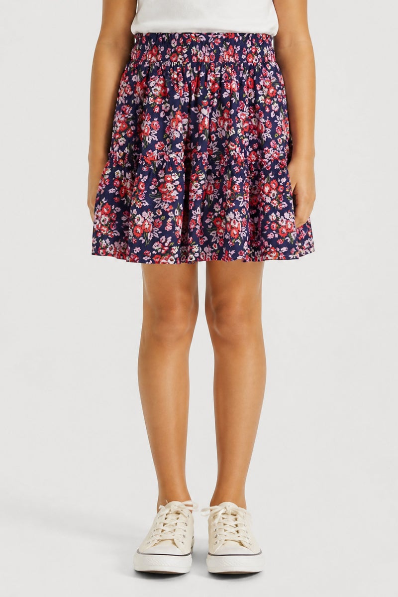 GAP Kids Girl Floral Print Skort, Multicolor - Image 1