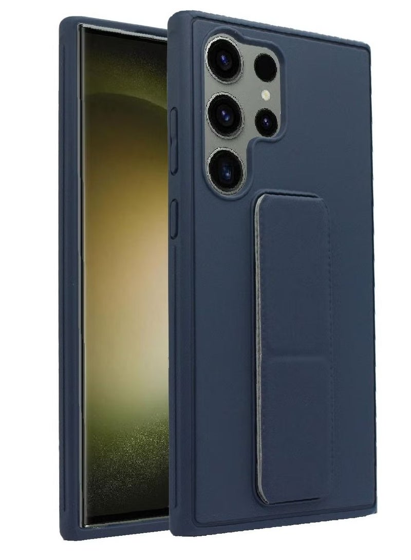 إينيكس جراب حماية 3 في 1 مغناطيسي ذو مسند للهاتف وسوار لأصابع اليد لهاتف سامسونج جالكسي اس 23 الترا-أزرق بحري - Image 1