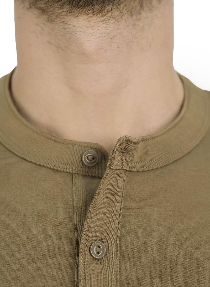 GIORDANO Men's Cotton Jersey Slim Fit Henley Tee - Image 4