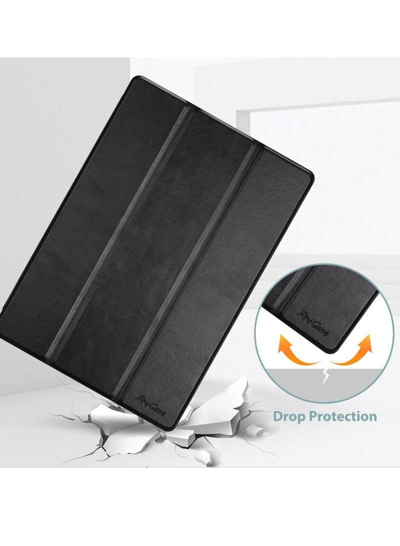 Procases For Galaxy Tab S8 Ultra 14.6 Inch 2022 Case Pu Leather Slim Trifold Protective Stand Case Smart Cover For 14.6 Galaxy Tab S8 Ultra 2022 Tablet Sm X900 Sm X906 Black - Image 3