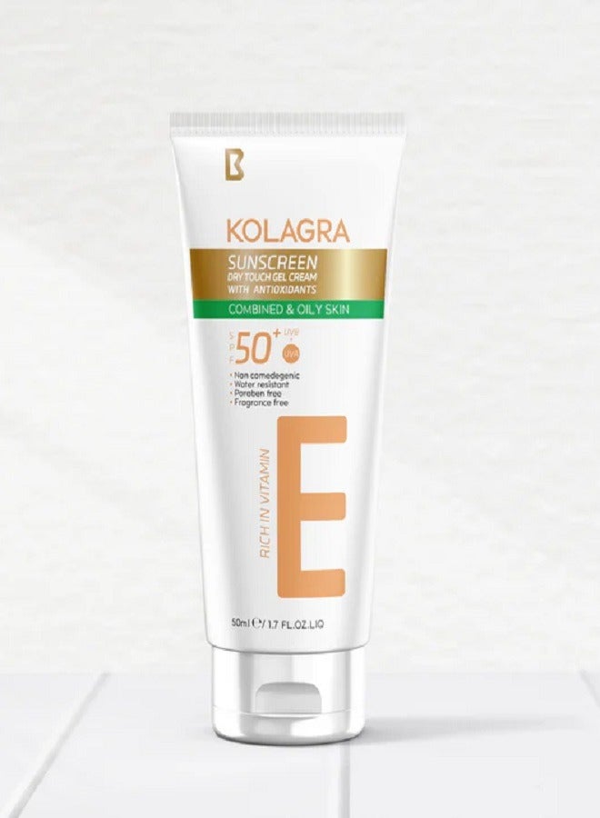 KOLAGRA Sunscreen SPF50+ Dry Touch Gel Cream With Antioxidant 50ml  - Image 1