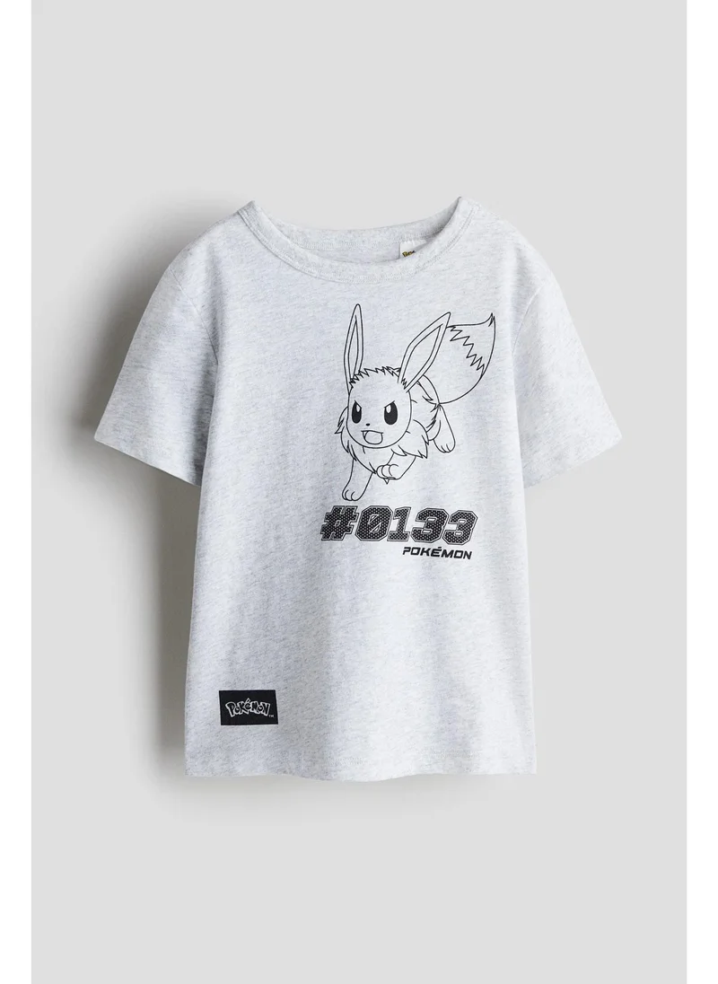 اتش اند ام Printed cotton T-shirt